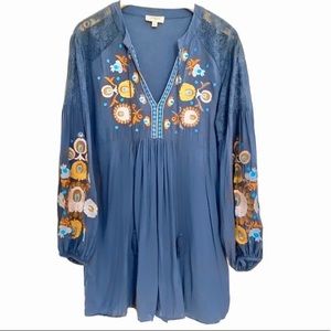 Umgee Embroidered Tunic Dress size L